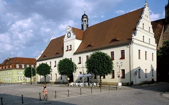 Marktplatz Rathaus Herzberg (Elster), Foto: TV Elbe-Elster-Land e.V.