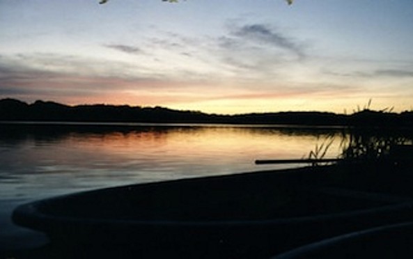 Sonnenuntergang am Glambecksee © E. Lange