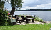 Terrasse am See der Ferienwohnungen & Bungalow am Oderberg See, Foto: Renate Peters