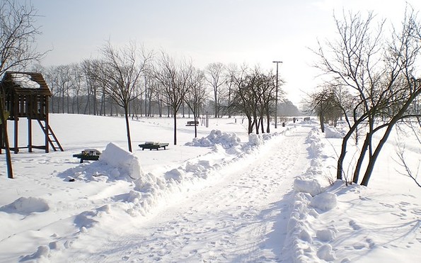 Spazierweg hinter dem Christinenhof im Winter
