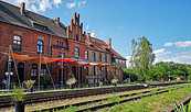 Bahnhof Rehagen Außeterasse, Foto: Tourismusverband Fläming e.V.