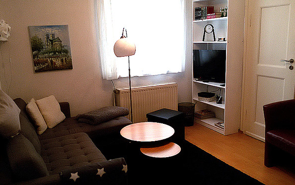 Wohnzimmer im Ferienhaus Plaue, Foto: Fam. Marquard