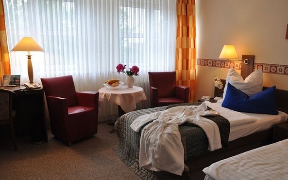 Blick in einem Zimmer, Foto: Hotel 4 Hufen