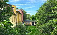 Blick auf das Generatorenhaus am Finowkanal, Foto: Gemeinde Schorfheide / Anke Bielig