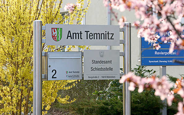 Amt Temnitz - Beschilderung, Foto: Amt Temnitz
