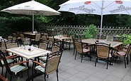 Restaurant Mühlenhaus, Sommerterrasse, Foto: Hotel Alte Mühle