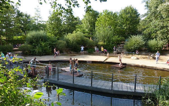 Wasserspielplatz auf der Schlossinsel Lübben, Foto: Tourismusverband Spreewald
