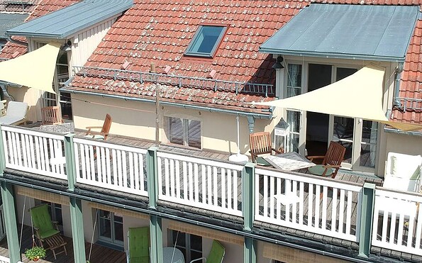 Drohnenfoto auf die Loggia unseres Hauses