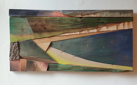 Swanage Holzcollage, Foto: Peter Rossa