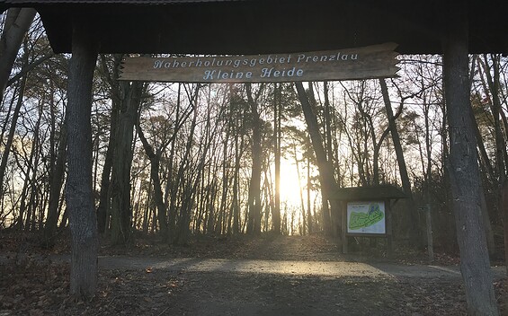 Eingang Naherholungsgebiet Kleine Heide, Foto: Anet Hoppe