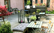 Gasthof zum grünen Baum Terrasse im Hof , Foto: Ulrike Hesse, Lizenz: Gasthof zum grünen Baum
