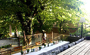 Gasthof zum Grünen Baum Terasse im Biergarten , Foto: Ulrike Hesse, Lizenz: Gasthof zum grünen Baum