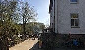 Eingang Biergarten Kolbatzer Mühle, Foto: Anet Hoppe