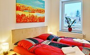 Ferienapartment Suite, 3. Schlafzimmer mit Doppelbett, Foto: Ulrike Haselbauer, Lizenz: Tourismusverband LSL e.V.