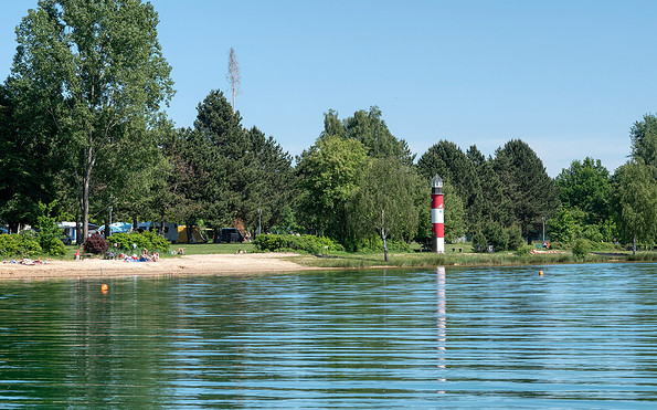 Blick zum Strand, Foto: H.P. Berwig 2019, Lizenz: ZV Erholungsgebiet Halbendorfer See