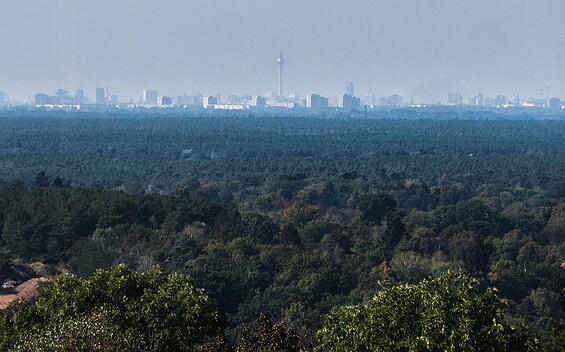 Aussicht nach Berlin vom Aussichtsturm Woltersdorf, Foto: Christoph Creutzburg, Lizenz: Seenland Oder-Spree