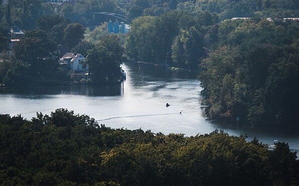 View from the observation tower in Woltersdorf, Foto: Christoph Creutzburg, Lizenz: Seenland Oder-Spree