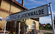 Stationsschild &quot;Schönefeld Kr. Luckenwalde&quot;, Foto: Tourismusverband Fläming e.V.