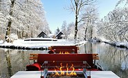 Kamin Kahnfahrt im Winter, Foto: Tino Meier, Lizenz: Spreewald Resorts