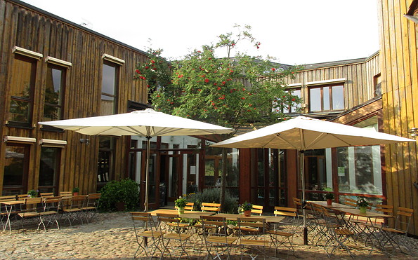 Blumberger Mühle Gastronomie Außenbereich , Foto: Anet Hoppe