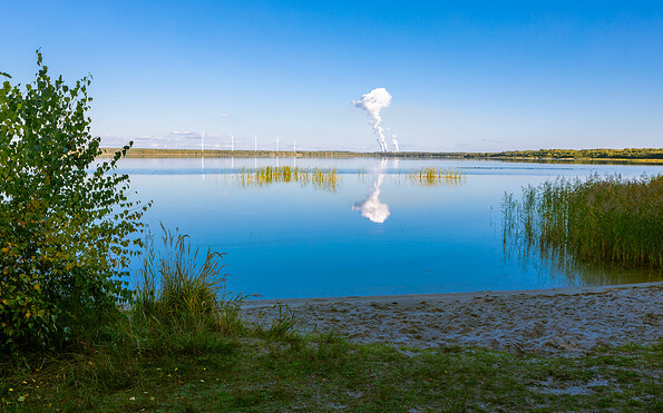 View from the shore of Lake Scheibe, Foto: Gernot Menzel, Lizenz: Stadt Hoyerswerda