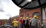 Blick vom Treppenturm an der Energiefabrik Knappenrode, Foto: Wolfgang Wittchen