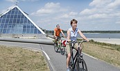Radfahren auf dem Seerundweg am Dreiweiberner See, Foto: Nada Quenzel, Lizenz: Tourismusverband Lausitzer Seenland e.V.
