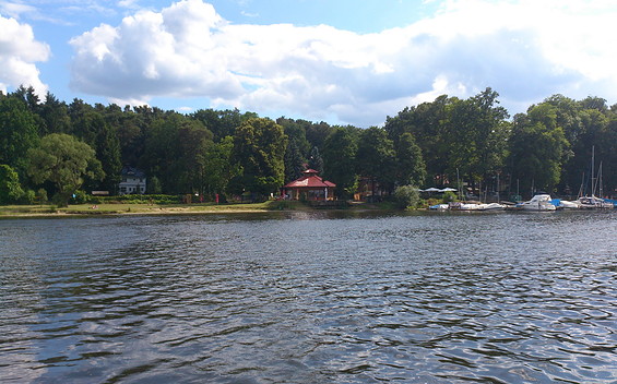 View of the Ferch lido from the water, Foto: Strandbad Ferch