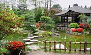 Pond inside the Japanese bonsai garden Ferch, Foto: Japanischer Bonsaigarten Ferch