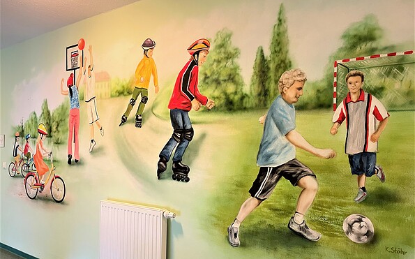 Murals in the hallway, Foto: Ulrike Haselbauer, Lizenz: TV Lausitzer Seenland e.V.