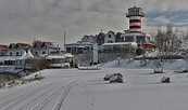 Der LeuchtTurm im Winter, Foto: Kathrin Winkler, Lizenz: Foto: Tourismusverband Lausitzer Seenland e.V.