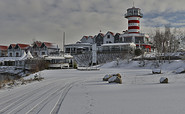 Der LeuchtTurm im Winter, Foto: Kathrin Winkler, Lizenz: Foto: Tourismusverband Lausitzer Seenland e.V.