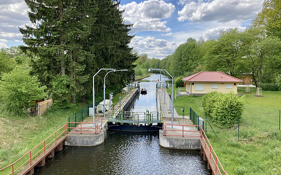 Schleuse Wolfsbruch, Foto: Itta Olaj, Lizenz: TV Ruppiner Seenland