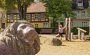 Löwenstatue auf dem Neuen Markt in Neuruppin, Foto: ScottyScout