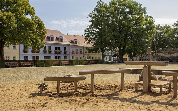 Wasserspielplatz auf dem Neuen Markt in Neuruppin, Foto: ScottyScout, Lizenz: ScottyScout