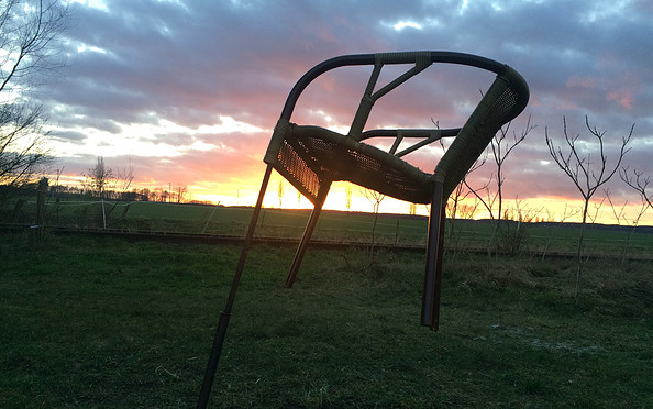 Skulptur im Sonnenuntergang, Foto: Gerald Ostrowski