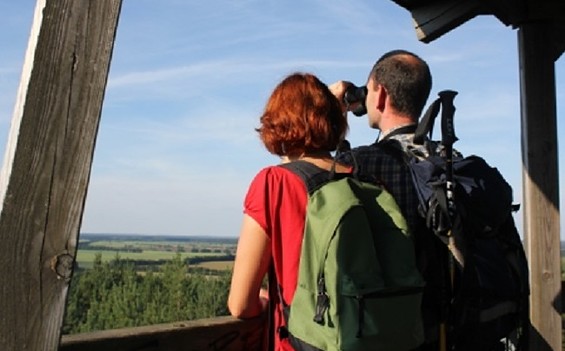 Auf dem Turm "Schöne Aussicht" in Klein Briesen, Foto: Bansen/Wittig