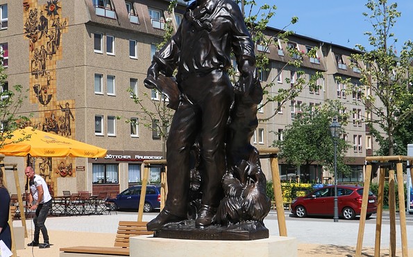Denkmal des Australienforschers Leichhardt auf dem Oberkirchplatz, Foto: Andreas Franke, Lizenz: CMT Cottbus