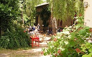 Café im Webhof, Foto: U. Schünemann, Handweavery Geltow