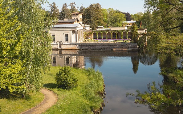 View of the Roman Baths in Sanssouci Park, Foto: André Stiebitz, Lizenz: SPSG/PMSG