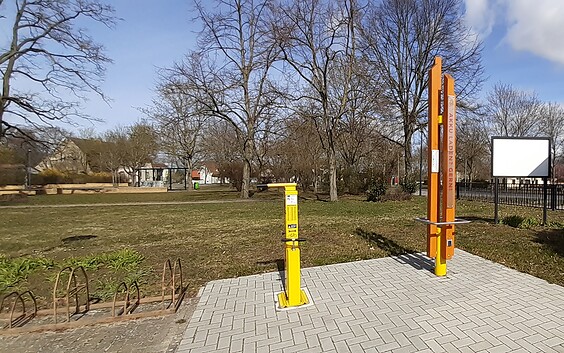 E-bike charging station at the film museum “Kinder von Golzow”