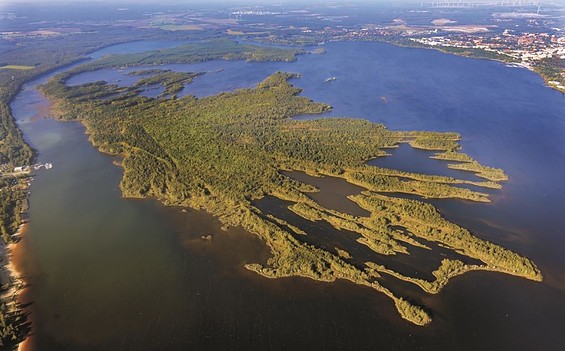 Senftenberger See mit Blick auf die Südsee - Luftbild , Foto: Peter Radke
