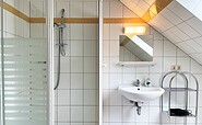 Ferienwohnung Pedro: Bad mit Dusche und Fenster, Foto: Ulrike Haselbauer, Lizenz: Tourismusverband Lausitzer Seenland e.V.
