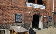 Mühlenwirtschaft und Café Mühle in Lychen Eingang, Foto: Anet Hoppe