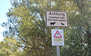 Schild zur Viehsperre, Foto: Jannika Olesch, Lizenz: Tourismusverband Ruppiner Seenland e. V.