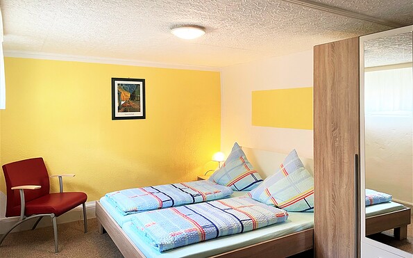Schlafzimmer im unteren Geschoss, Foto: Ulrike Haselbauer, Lizenz: Tourismusverband Lausitzer Seenland e.V.