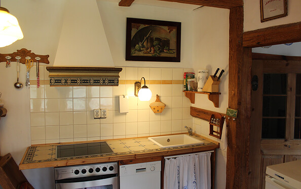 Küche in der Ferienwohnung, Foto: Martin Bahlmann, Lizenz: Waldpension Buchholzmühle
