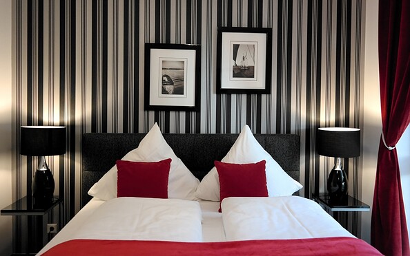 Charming Appartments Doppelbett, Foto: Christine Wolters