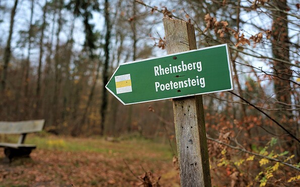 Wegweiser Poetensteig, Foto: Jannika Olesch, Lizenz: Tourismusverband Ruppiner Seenland e.V.