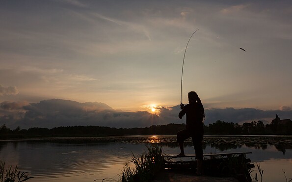 Sonnenuntergang, Angler, Foto: Florian Läufer, Lizenz: Seenland Oder-Spree